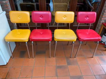 Vier vintage american diner stoelen