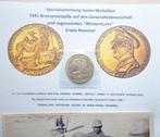 Erwin Rommel in Tobruk, medaille verguld + 2 photo's, Verzamelen, Verzenden, Landmacht, Embleem of Badge