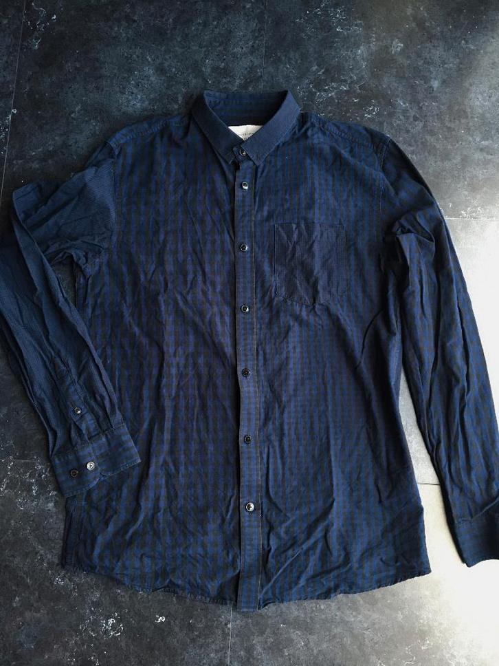 Jack&Jones hemd slim fit donkerblauw maat Medium, Kleding | Heren, Overhemden, Zo goed als nieuw, Zwart, Ophalen of Verzenden