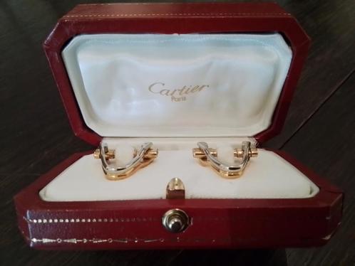 VINTAGE 18 KARAAT GOUDEN CARTIER MANCHETKNOPEN, Handtassen en Accessoires, Manchetknopen, Zo goed als nieuw, Goud, Ophalen
