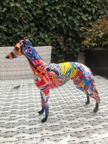street a windhond hond whippet greyhound beeld graffiti, Enlèvement ou Envoi
