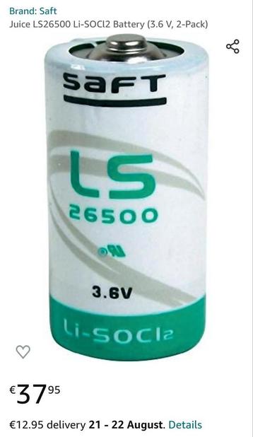 Batterie lithium professionnelle Saft LS 26500 3.6V