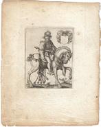 Gaspar Huybrechts gravure "Ruiter op Paard" staat v d letter, Antiek en Kunst, Kunst | Etsen en Gravures, Ophalen