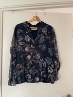 Blauwe blouse met bloemen, Enlèvement, Comme neuf, Taille 42/44 (L), Bleu