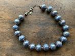 halsketting blauwe grote parels, Handtassen en Accessoires, Kettingen, Ophalen of Verzenden, Zo goed als nieuw