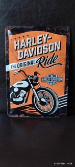 Harley Davidson-metalen plaat voor motorfietsen., Reclamebord, Ophalen of Verzenden, Zo goed als nieuw