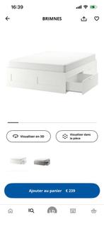 Lit ikea blanc avec tiroirs 140/200, Maison & Meubles, Chambre à coucher | Lits, 140 cm, Enlèvement, Utilisé, 200 cm