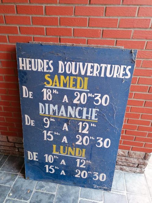 Ancien panneau d’horaires – Peint à la main, Antiek en Kunst, Antiek | Overige Antiek, Ophalen
