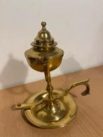 vintage messing olielamp, Antiek en Kunst, Ophalen, Overige materialen