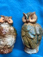 Hiboux en pierre (couple) décoratifs, Enlèvement ou Envoi, Comme neuf