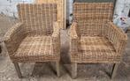 2 rieten tuinstoelen, Ophalen, Zo goed als nieuw, Rotan