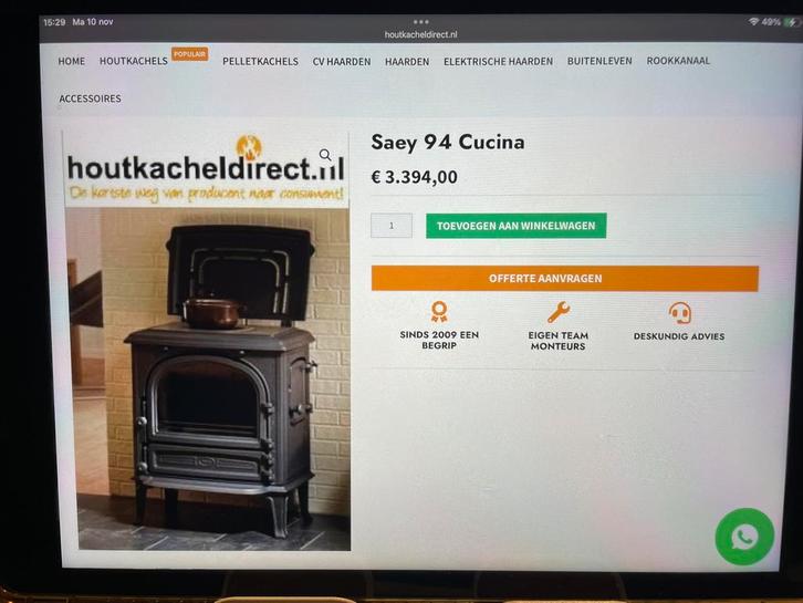 Houtkachel Saey 94 tegen laag prijsje ( 1 Days left ) ! ! !, Huis en Inrichting, Kachels, Houtkachel, Ophalen