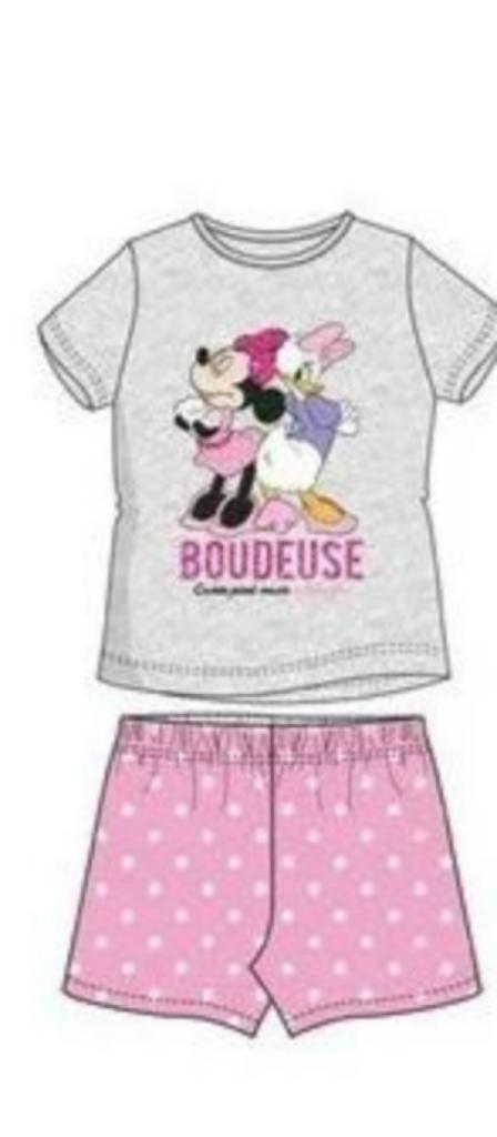 Minnie Mouse Shortama - Grijs/Roze - Maat 104-110-116-128, Kinderen en Baby's, Kinderkleding | Maat 116, Nieuw, Meisje, Nacht- of Onderkleding