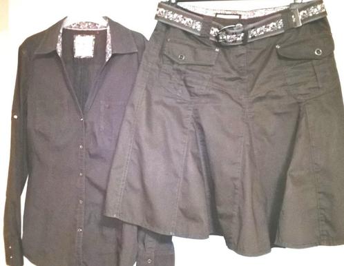 Mooie geklede bruine set: rok + bloes - Esprit - maat 42, Kleding | Dames, Dames-kledingpakketten, Zo goed als nieuw, Maat 42/44 (L)