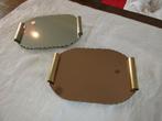 2 schotels DORURA spiegel schotels vintage dienbladen, Antiek en Kunst, Ophalen
