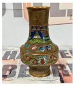 Vase antique japonais ancien en bronze ou laiton 20e siècle, Antiquités & Art, Enlèvement ou Envoi