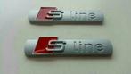 2x Audi S Line spatbord emblemen > chroom zilver/mat zwart, Auto-onderdelen, Links, Nieuw, Spatbord, Audi
