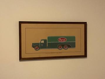 gouache ontwerp origineel jaren 50 camion  PERSIL beschikbaar voor biedingen