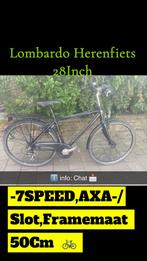 🔷’LOMBARDO’ Herenfiets 28Inch+7SPEED+Axa-/Slot+Frame 50Cm🔷, Fietsen en Brommers, Ophalen, Zo goed als nieuw, Versnellingen