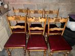 Lot de 6 chaises en bois massif – style rustique, Ophalen