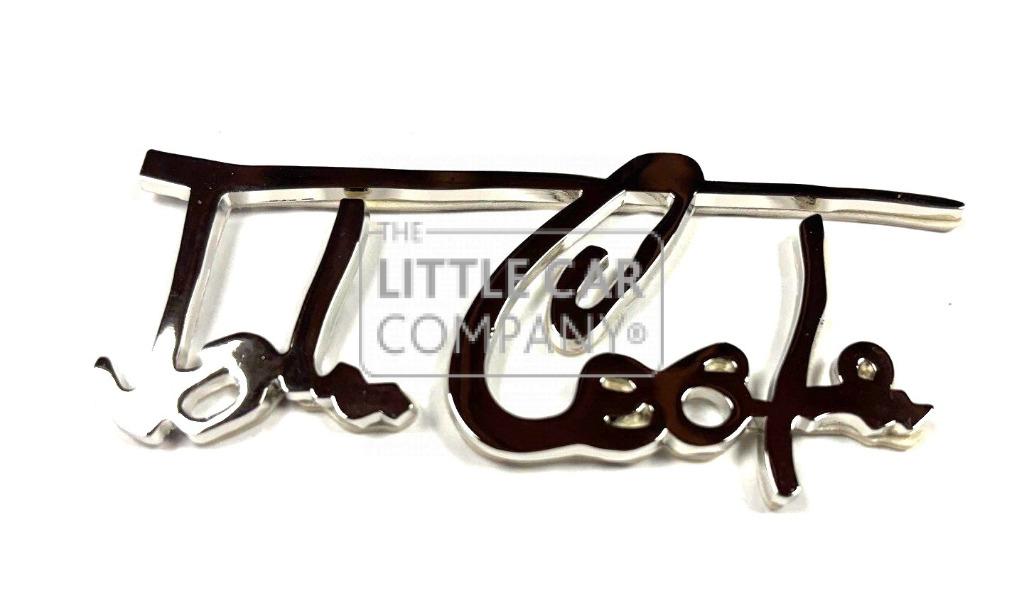 john cooper handtekening chroom voor op je mini cooper, Ophalen of Verzenden, Overige automerken