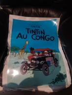 Gelamineerde poster Kuifje in Congo, Verzamelen, Zo goed als nieuw, Ophalen, Kuifje