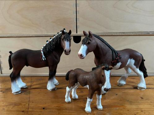 Schleich paarden clydesdale set, Collections, Collections Animaux, Comme neuf, Enlèvement ou Envoi