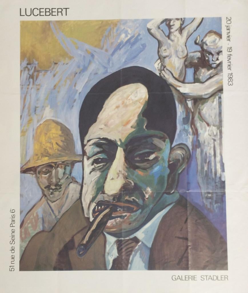 Lucebert Paris, Galerie Stadler, 1983 affiche, Ophalen of Verzenden, Gebruikt