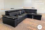 GRATIS LEVERING HEEL BE Echt Leer Hoekbank met Chaise Lounge, Huis en Inrichting, Zetels | Zetels, 250 tot 300 cm, Hoekbank, Leer