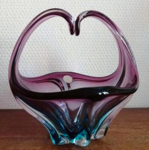 Roze/blauwe Murano kristallen beker jaar 50/60, Antiek en Kunst, Antiek | Glaswerk en Kristal, Ophalen