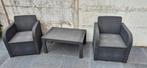 Tuinset – 2 stoelen + tafeltje + zetel – €50, Tuin en Terras, Ophalen, Gebruikt