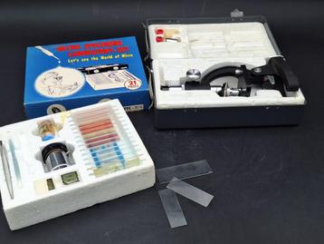 oud Micro specimens Laboratory set met microscoop, jaren 60 beschikbaar voor biedingen