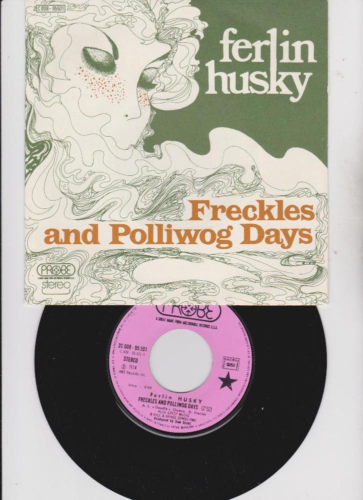 Ferlin Husky – Freckles And Polliwog Days  1974  Country, CD & DVD, Vinyles Singles, Comme neuf, Single, Country et Western, 7 pouces