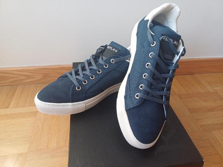 Replay lage sneakers – Blauw/wit - Maat 41 – Nieuw met label, Kleding | Heren, Schoenen, Nieuw, Sneakers, Blauw, Ophalen of Verzenden