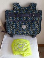 Kipling koffer met 3 vakken (6/11 jaar) + aap, Gebruikt, Blauw, Aktetas of Boekentas, 30 tot 40 cm
