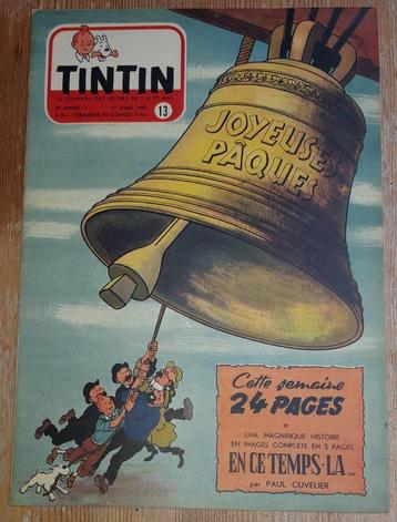 Journal Tintin 13 de 1953 Couverture Tintin Jacobs Hergé