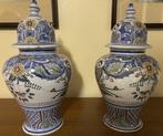 Delft potten met schattingscertificaat, Huis en Inrichting, Woonaccessoires | Vazen, Ophalen, Gebruikt, Blauw, Aardewerk of Porselein