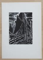 Houtsnede van Frans Masereel: Oostende-de vissershaven, Verzenden
