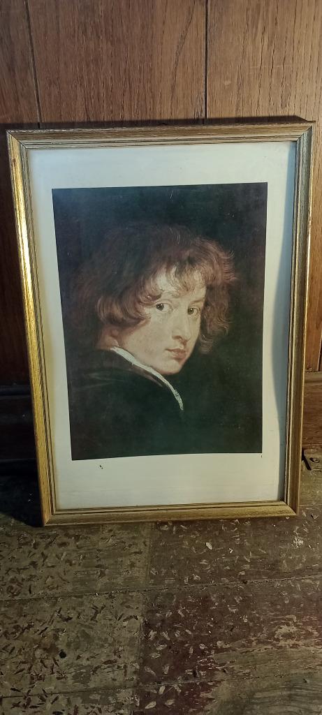 Impression Double Face : Van Dyck & St Jérôme,28x40,n283, Enlèvement ou Envoi, Gravure