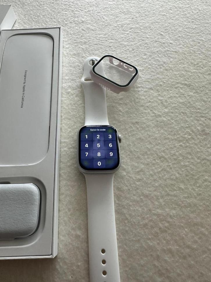 Apple Watch 9/45 mm, Handtassen en Accessoires, Smartwatches, Zo goed als nieuw, iOS, Zilver, Conditie, GPS, Ophalen