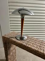 Elegante tafellamp van metaal en hout, Ophalen, Gebruikt, Hout, Abat-jour metallique / pied en vois et metal