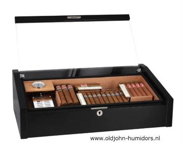 H168BL ADORINI  HUMIDOR VEGA DELUXE ZWART 100 SIGAREN, Envoi, Neuf, Boite à tabac ou Emballage