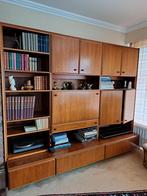 Meuble living en merisier, Enlèvement, Utilisé, Meuble bibliothèque & TV avec armoires et tiroirs