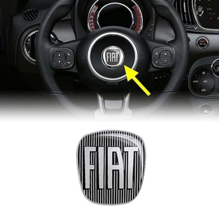 Fiat 3D-sticker logo voor stuurwiel | Nieuw, Auto diversen, Tuning en Styling, Verzenden