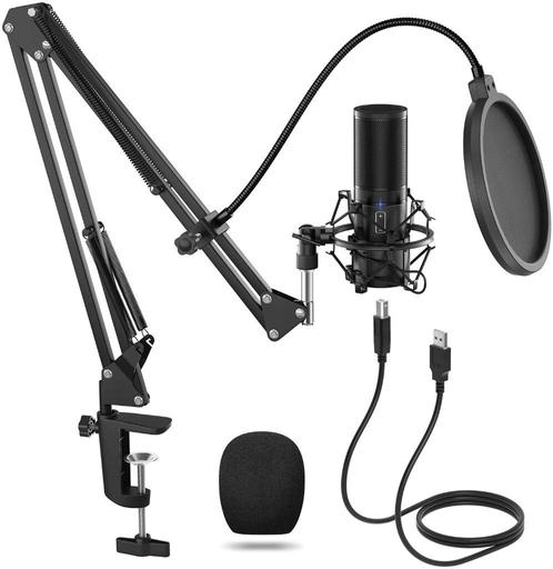 TONOR Microphone à Condensateur USB Enregistrement + bras de, Musique & Instruments, Microphones, Neuf, Micro studio, Enlèvement