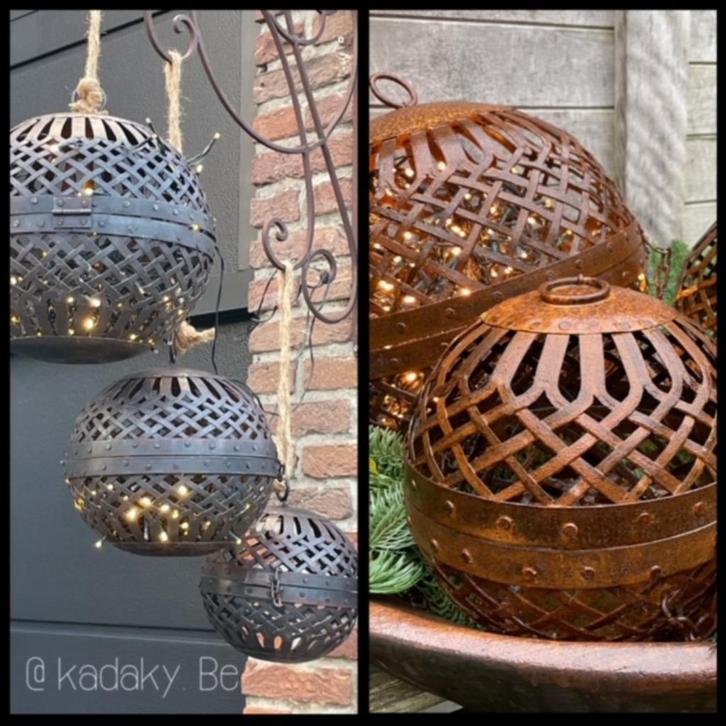 Kerst Stoer ijzer Sfeerballen Sfeerbollen - Set/3, Diversen, Kerst, Nieuw, Ophalen of Verzenden