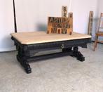 Speciale stoere Antieke salontafel+grote lade zware eik L130, Ophalen