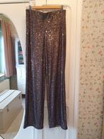 Feestelijke broek met pailletten zilver/bronskleur Small, Verzenden