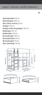 Gratis eenpersoons hoogslaper van de ikea, Ophalen, Gebruikt, Eenpersoons, Wit