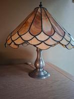 Mooie Tiffany lamp op tinnen voet, Antiek en Kunst, Ophalen